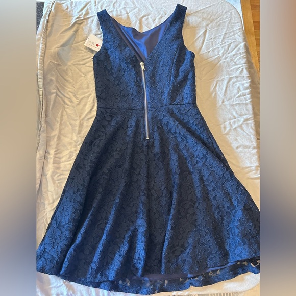 Macy’s Navy Blue Lace Dress - Picture 2 of 3